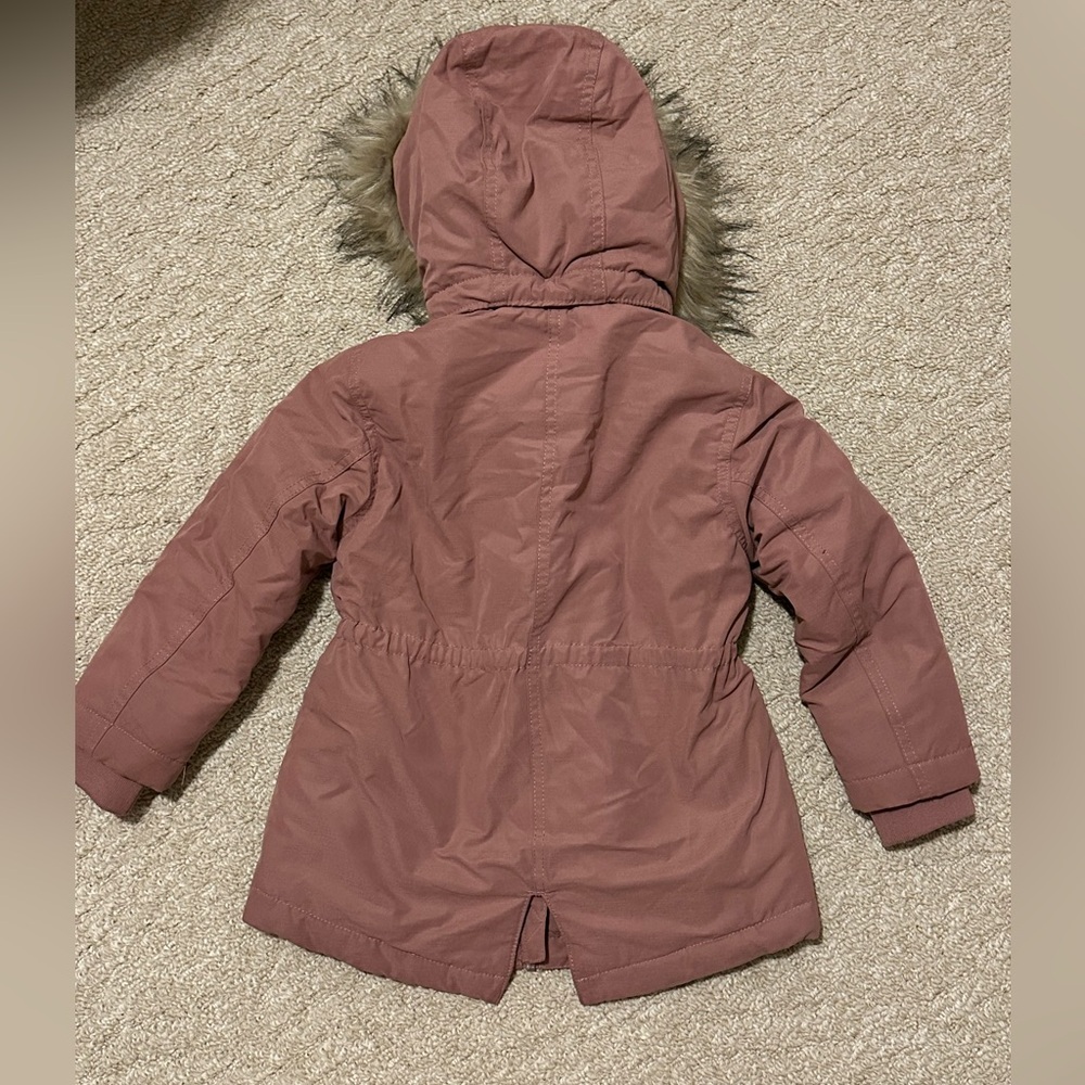 H&M Pink Jacket with Cream Faux Fur Lining - Picture 2 of 4